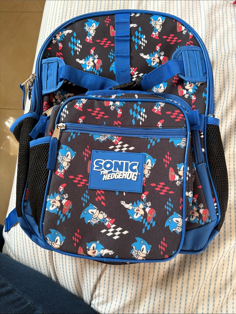 Sonic the Hedgehog Blue Graphic Backpack for Men